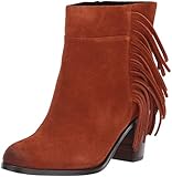 Kenneth Cole New York Women's Alana Fringe Ankle Bootie Boot, Rust, 7.5 M US
