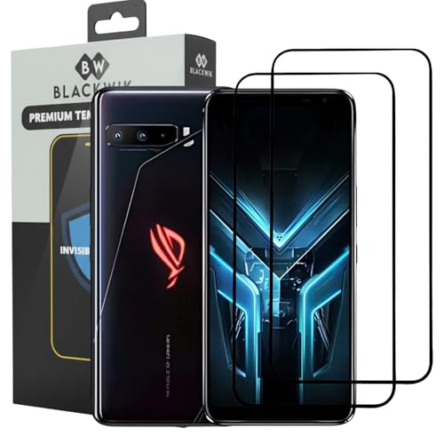 Image of Blackwik Tempered Glass Screen Protector for Asus ROG 3 with Edge-To-Edge Protector Coverage | Easy Installation Kit (Black) (Pack Of 2)