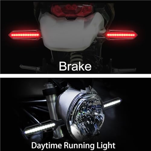 Luz trasera de señal giro universal para motocicleta e intermitente agua corriente 6