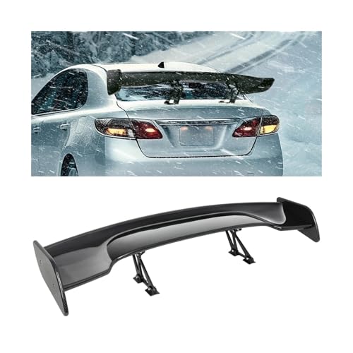 ユニバーサル 57インチ 3D 3DI GT JDM レーシングカー トランクリッド リアルカーボンファイバー リアウィング スポイラー アッパー スプリッター ホンダ/トヨタ/VW/BMW/ベンツ対応(Carbon Fiber)