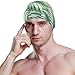 susiyo Plam Leaves Pattern Mens Swim Caps Polyester Swimming Hat for Adult and Youth