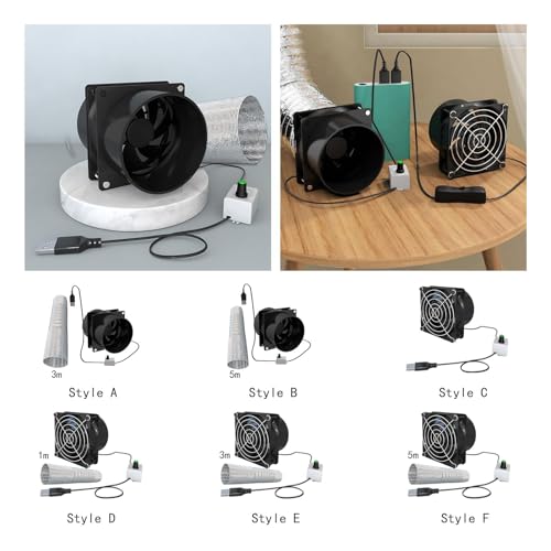 Image of bnf Exhaust Fan Yacht Energy Saving Portable Ventilator for Window Toilets Attic Dual Fan 3M Tube | Home & Garden