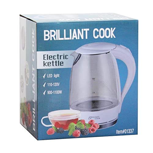 Hervidor eléctrico con luz LED 1.7L capacidad blanca miniatura 6