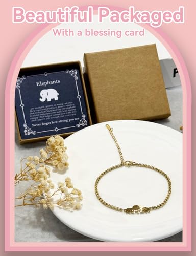 Stainless Steel Elephant Chain Link Bracelet - Motivational Gifts for Women & Mothers Day2