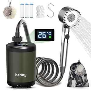 Portable Camping Shower,7800mAh Long Battery Life, Shower Pump Kit With Digital Display,Suitable For Camping Shower,Tents Shower,Outdoor Shower And Pet Cleaning,Travel Essentials…