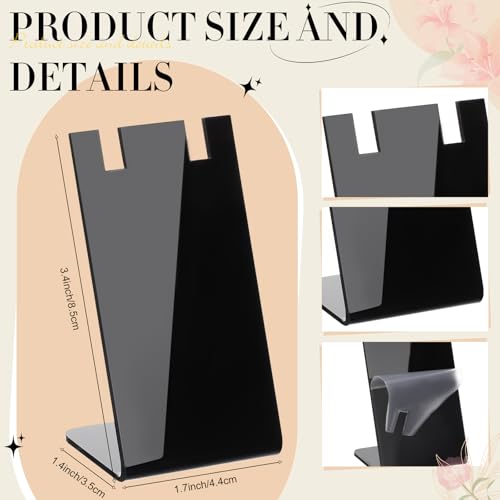 Wonderjune 60 Pcs Acrylic Earring Holder Bulk Black Earring Display Stands L-shape Dangling Earring Stands Jewelry Craft Show Display Stands for Vendors Jewelry Photography (3.1 x 1.4 x 1.7 Inch)