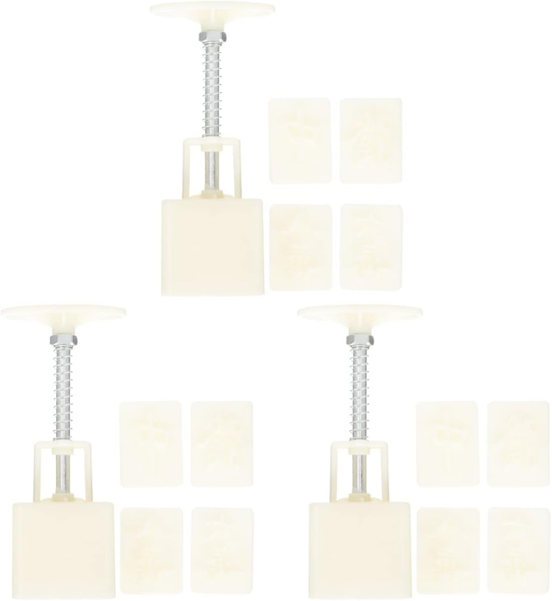 PRETYZOOM 3sets Square Moon Cake Molds Hand Press Type Pastry Molds for Easy Baking