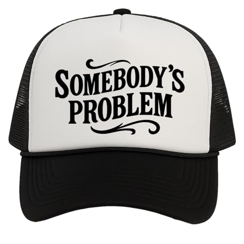 TOP HEADWEAR Womens Somebodys Problem Trucker Hat - Mesh Snapback Cap White/Black