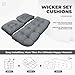 DANGHOOGY Wicker Chair Cushions, Waterproof Outdoor Loveseat Cushions for Patio Furniture, Tufted Wicker Furniture Cushions, 1 Loveseat and 2 U-Shaped Cushions, Grey