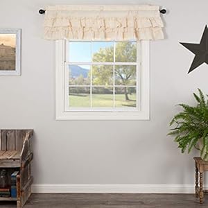   VHC-Brands-Muslin-Ruffled-Curtain-Valance-Unbleached-Natural-16x60
