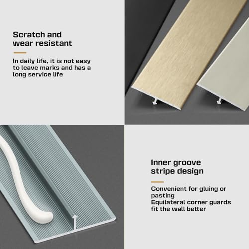 Bande de séparation en aluminium or pour masquer les espaces entre vos sols - 6