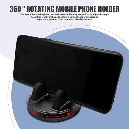 Image of EYUVAA Lebel Universal Phone Holder for Dashboard | 360 Rotatable Car Mobile Holder| Phone Mount for Car Dashboard | Adjustable Stand for Portrait & Landscape Viewing (Black) (Car Ph Holder (S-651))