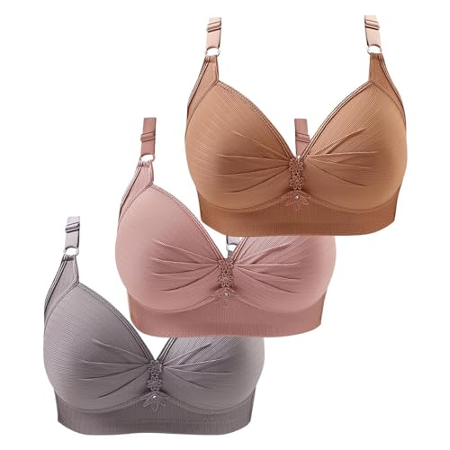 Oferta Flash del Dia Mujer Conjunto Mujer Sujetador Sin Tirante Cierre Delantero Sujetadores para Lactancia Ropa Primavera 2024 Costura De Verano Aros con Y Relleno Algodón Tallas Grandes