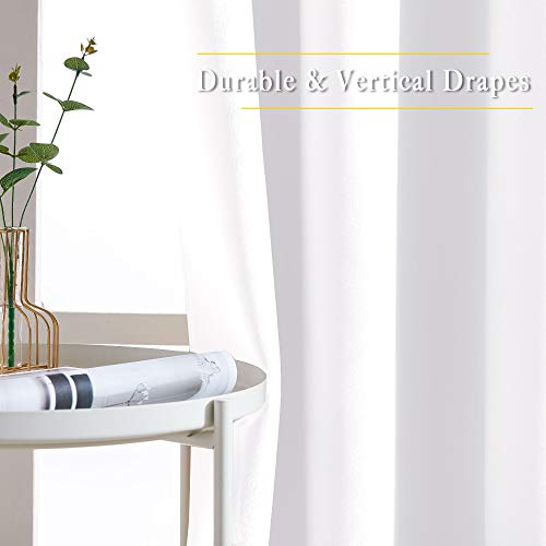 Nicetown White Curtains For Sliding Door - 52 By 95, 2 Pieces, Blocking Out 50% Sunlight Window Treatment Modern Design Curtain Panels For Dining Room #TOP4