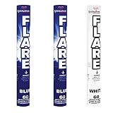 Exclusive Online Pack of 3 Hand held Flares - 2 Blue & White