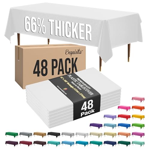 Image of Exquisite White Rectangle Tablecloth 54 inchx108 inch - 48 Pack