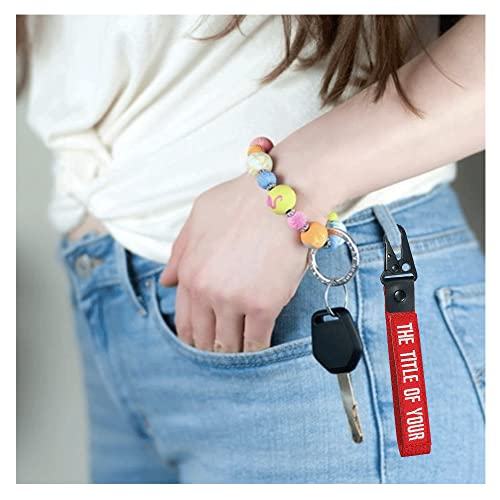 Wrist Lanyard Keychain, Custom Text And Phone Number Nylon Keychain, Wristlet Keychain For Key Car Belt Wallet Backpack (Black) #TOP5