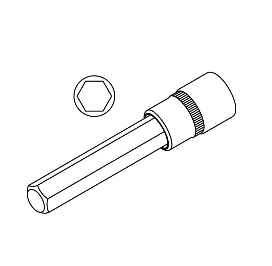 KS Tools 918.1659 1/2" CHROMEplus Bit-Stecknuss Innensechskant, lang, 9mm, 4042146131497 – Ansicht 3