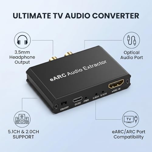Solución audio TV sin salida jack con extractor HDMI eARC ARC a óptico 5