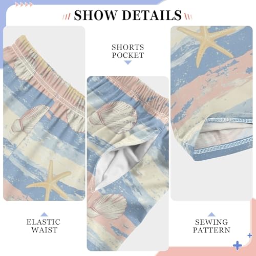 Pajama Bottoms, Pajamas Long Pant Seashells Lounge Wear Casual Colorful Striped Sleep Pants Soft Pjs Sleepwear4