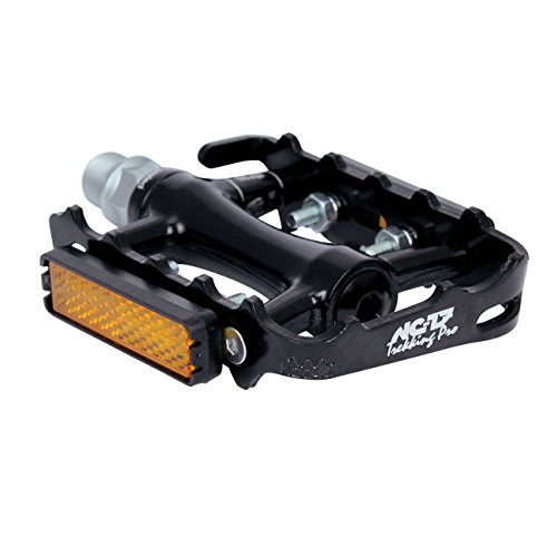 NC-17 Trekking Pro Pedal with Reflectors/Bicycle Pedals MTB/Mountain Bike Pedal/Ball Bearing + Cr-Mo Axle, Colour: Black - Image 4