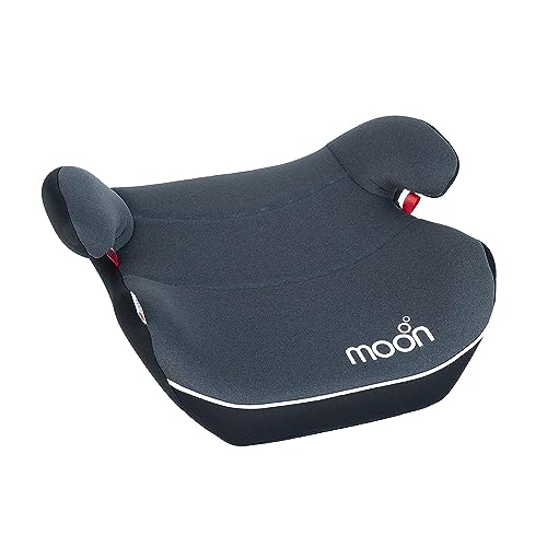 The Moon Brand Kido Baby/Kids Lightweight Travel Booster Car Seat Group 3 Universal Fix Extra Large Seat Backless Belt Positioning Suitable From 3 Years To 12 Years From 15 36 Kg - Dark Grey