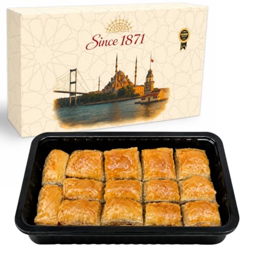Gulluoglu Turkish Walnut Baklava, 1.1lb - 500 gr, 14 pieces, Daily Fresh Shipment From Ist...