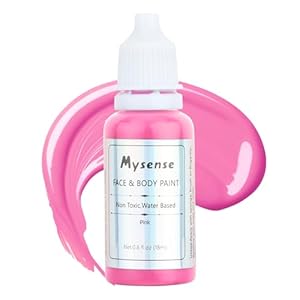 Mysense Hot Pink Face Body Paint,Easter Bunny Face Paint,Water Based Washable Cream Body Painting for Adults and Children Halloween Costume Cosplay SFX Makeup,0.6oz