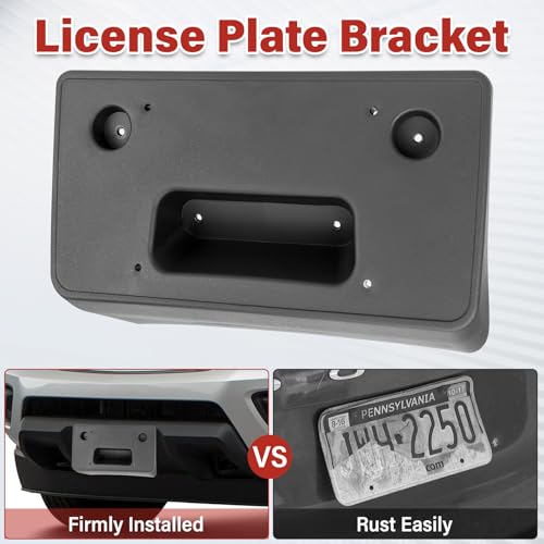Image of License Plate Bracket Accessories for Chevrolet Colorado 2015-2020,for GMC Canyon 2015-2020 (Exclude ZR2) Front Bumper License Plate Holder Replacement Frame Black Mount