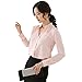 Women's Long Sleeve Casual Shirt V Neck Chiffon Blouse Tops