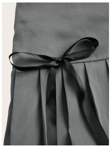 Milumia Women's Bow Knot Pleated Mini Skirt Y2k Low Waist Flare A Line Casual Skirts3