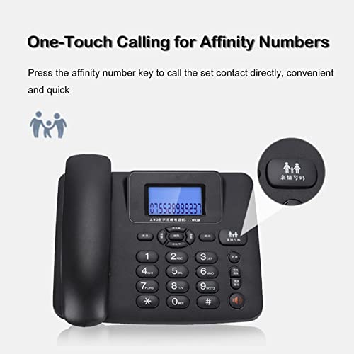 Teléfono Digital Inalámbrico W128 2.4GHz Negro miniatura 3
