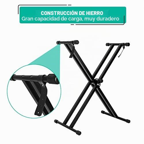 Soporte de Teclado Ajustable en Altura, Estilo X, para Piano y Sintetizador, 95 x 43 cm