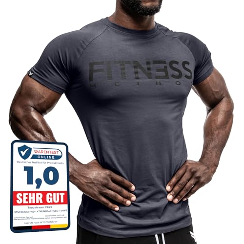 Fitness Method, Sport T-shirt Herren, Slim-Fit Shirt bequem & hochwertig...
