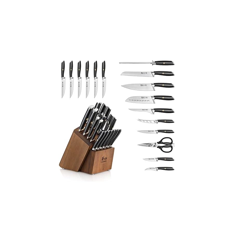 Cangshan L Series 17-Piece German Steel Forged Knife Set, 1026795 (Black)