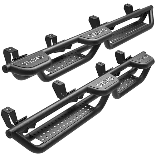 OEDRO Wheel to Wheel Running Boards Compatible with Jeep Gladiator JT 4 Door 2020-2025, Bed Access Side Steps, Two Stairs Nerf Bar