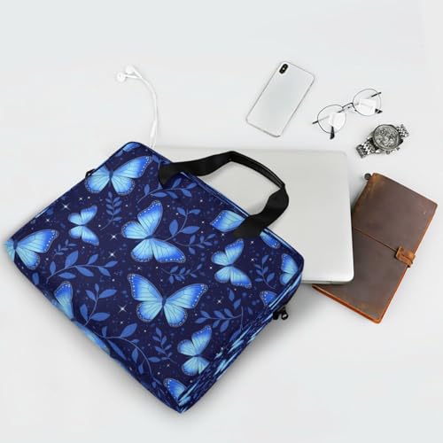 Bolso para laptop Senya con mariposas voladoras azul miniatura 7