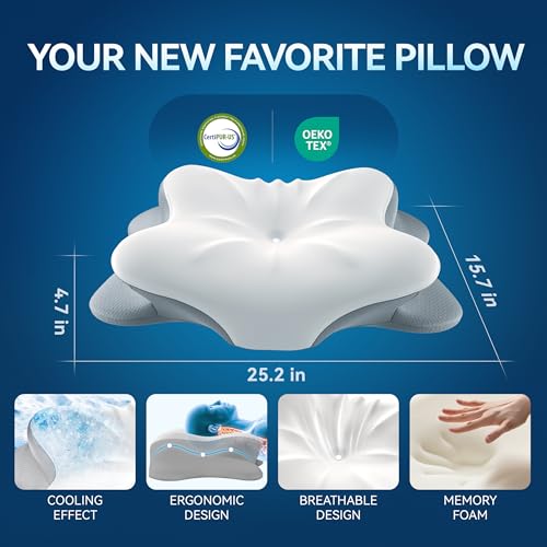 MOLBOX Cervical Neck Pillow for Neck Pain, Ergonomic Memory Foam for Side & Back Sleepers - image 5
