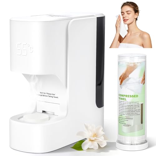 Arcocharm Hot Towel Dispenser 55C Constant Temperature 5s Fast Heating Face Towel Warmer Smart Voice Alerts Auto Disposable Towel Heater for Facial Makeup Removal Spa Bathroom(20PCS Towels)