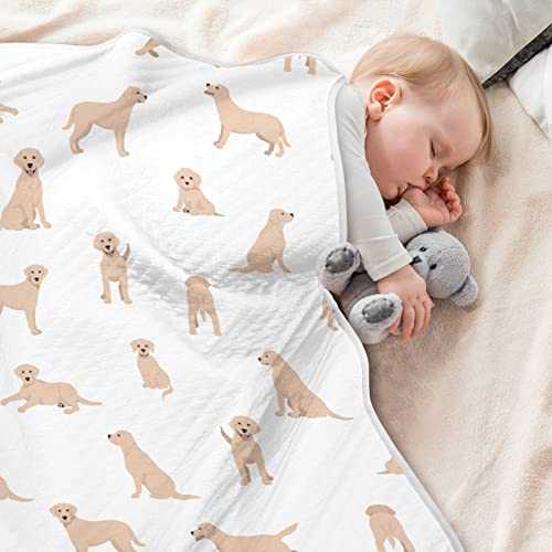 Image of Swaddle Blanket Labrador Retriever Dog Cotton for Infants, Receiving, Lightweight Soft Swaddling for Crib, Stroller, Nursery, 30x40 in