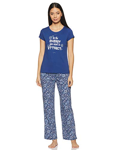 Image of Max Women Printed Cap Sleeves T-Shirt with Pyjamas