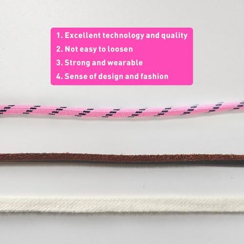 Image of 4Pcs Mixed Color Shoe Laces for Sneaker, Flat Leather Round Shoelaces Replacement Laces kit