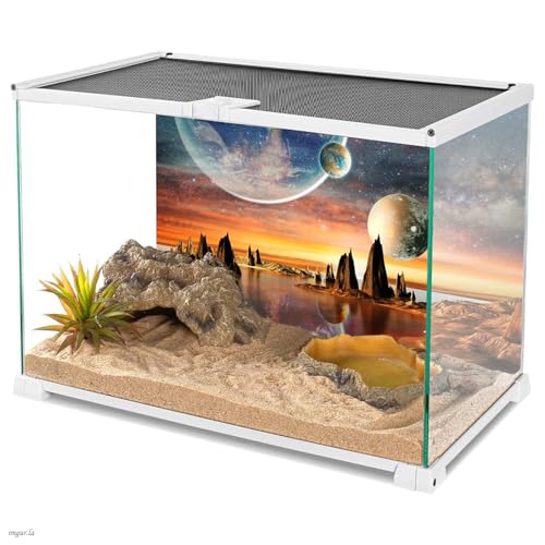 Image of AWERT 30x12 inches Galaxy Aquarium Background Space Theme View of The Planets from Earth Fish Tank Background Hot Desert Terrarium Background