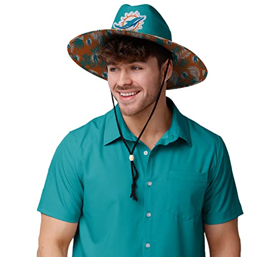 Image of FOCO Men's NCAA College Team Logo Floral Straw Sun Hat