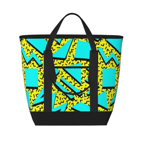 Memphis Style Insulated Tote Bag – Premium Insulation, Leakproof & Durable, Ideal For Grocery Shopping, Picnics, Food Delivery & Travel