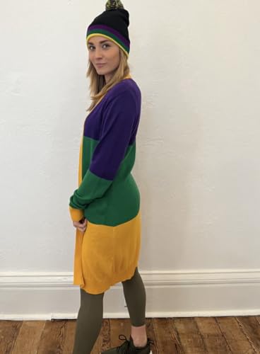 Purple, Green, Gold Adult Unisex Rugby Cardigan Sweater2