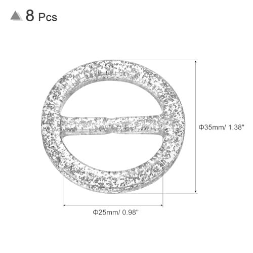 Image of uxcell Plastic Tee Shirt Clips, Round Bling Resin Scarf Ring Buckle, Fashion Tie Circle Clip