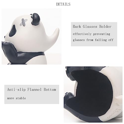 JARPSIRY Cute Panda Glasses Display Stand for Nightstand, Funny Animal Decorative Eyeglass Sunglass Holder, Home Office Desk Decoration