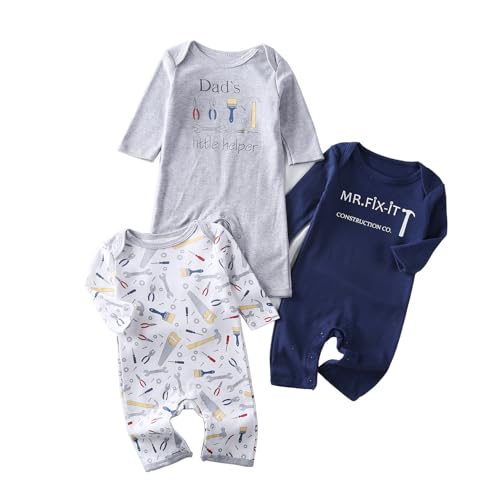YOURDIARY Baby Boy Clothes Newborn Boy Rompers Long Sleeve Romper Baby Boy Clothes Set Cotton One-piece Outfits 9-12 Month
