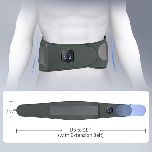 Image of Comfytemp Cordless Portable Heating Pad with Massager for Lower Back Soothing, 9 Heat 5 Vibration 3 Intensity App Control, Rechargeable Cordless Wireless Heated with ifts for Mom Dad Senior, Grey